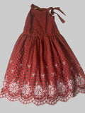 Girls size regular 14 youth-  Checkered red dress with embroidered details.